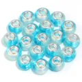 20pcs Blue Resin Large Hole Beads European Charm Spacer Beads DIY Bracelet Necklace Craft - Gold Foil Two-Tone Glossy Blue / 20 Pcs/Pack, Outer Diameter approx. 14mm, Height approx. 9mm, Hole approx. 4.5mm