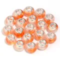 Orange resin large hole beads for diy bracelet necklace spacer beads pack of 20 - Gold Foil Two-Tone Glossy Orange / 20 Pcs/Pack, Outer Diameter approx. 14mm, Height approx. 9mm, Hole approx. 4.5mm