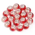 Resin large hole beads red white gradient DIY bracelet necklace jewelry making 20pcs - Gold Foil Two-Tone Glossy Red / 20 Pcs/Pack, Outer Diameter approx. 14mm, Height approx. 9mm, Hole approx. 4.5mm