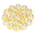 Yellow Resin Large Hole Beads European Charm Bracelet DIY Craft Jewelry Making Set 20 Pcs - Gold Foil Two-Tone Glossy Yellow / 20 Pcs/Pack, Outer Diameter approx. 14mm, Height approx. 9mm, Hole approx. 4.5mm