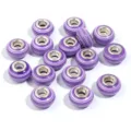 Purple resin large hole beads DIY charm bracelet loose beads with silver core, 20pcs. - Purple Striped / 20 Pcs/Pack, Outer Diameter approx. 14mm, Height approx. 9mm, Hole approx. 4.5mm