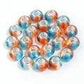 Blue and orange resin large hole beads for DIY charm bracelets and necklaces, 20 pieces. - Orange Blue Gradient / 20 Pcs/Pack, Outer Diameter approx. 14mm, Height approx. 9mm, Hole approx. 4.5mm