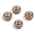 Resin large hole beads with brown striped design for DIY bracelets and necklaces. - Coffee Stripes / 20 Pcs/Pack, Outer Diameter approx. 14mm, Height approx. 9mm, Hole approx. 4.5mm
