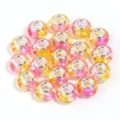 20pcs resin large hole beads colorful gradient diy bracelet necklace craft making supplies - Yellow Pink Gradient / 20 Pcs/Pack, Outer Diameter approx. 14mm, Height approx. 9mm, Hole approx. 4.5mm