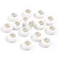 White resin large hole beads for DIY bracelet and necklace making, 20pcs pack size. - White Striped / 20 Pcs/Pack, Outer Diameter approx. 14mm, Height approx. 9mm, Hole approx. 4.5mm