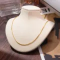 Gold stainless steel box chain necklace for women, 1.2mm titanium steel pendant chain. - Necklace / Width 1.2-40+5 Adjustable Chain / Gold