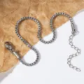 Stainless steel box chain necklace for women, 1.2mm titanium steel link chain with lobster clasp. - Bracelet / Width 1.2-17+5 Adjustable Chain / Steel