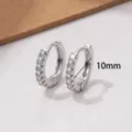 Kleine 10mm zilveren zirkonia huggie creolen oorbellen voor dames, minimalistische sieraden. - 8mm / Witgoud