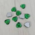 Ακρυλικα στρας καρδια επιπεδα κρυσταλλα gem 14mm αξεσουαρ χειροτεχνιας DIY λεπτομερεια - Πράσινο