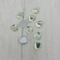 DIY 14mm ακρυλικά στρας σε σχήμα καρδιάς επίπεδα για χειροποίητα κοσμήματα και διακόσμηση. - ανοιχτό πράσινο