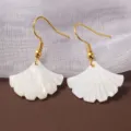 Zomer strand witte schelp waaier vormige oorbellen minimalistisch verguld hangende - Waaiervormige Hanger (A01) / 18mm / Goud