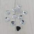 14mm Kardia Epipedo Piso Akrylika Strass DIY Techni Polytimoi Lithoi Diamantia - Διαυγές Λευκό