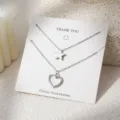 Dubbellaagse ster hart hanger ketting voor vrouwen stijlvolle mode sleutelbeen ketting sieraden - Ster en Hart Stijl