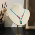 Kinderen handgemaakte zachte klei cartoon ketting met schattige cactus hanger en kralen. - Potcactus (Stijl 2)
