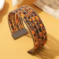 Multicolor kraaltjes meerlaagse armband boho stijl verstelbare mode sieraden item - Driekleurig 9 / Gunmetal