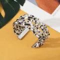 Bohemien zwart-witte kraal geweven open manchet armband, stijlvolle etnische mode sieraden. - Zilver Zwart Wit
