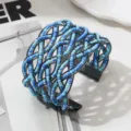 Handgemaakte meerlaagse zaadkraal geweven manchet armband, brede open verstelbaremode sieraden. - Gunmetal frame - tweekleurig 13