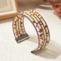 Prachtig boheems meerlagig kralenarmband met magnetische sluiting, kleurvariant. - Driekleurig 1 / Gunmetal