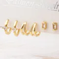 Prachtige 18k vergulde zirkonia creolen en oorknopjes set voor stijlvolle vrouwen. - Set 5 (A-005) / Goud