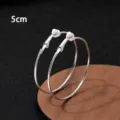 5cm Grote Creolen Dames Luxe Metaal Clip Oorbellen Eenvoudige Mode Sieraden Stuks - Clip-On Earrings / 5cm / Zilver