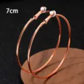 Grote 7cm roségouden creolen voor dames, stijlvolle minimalistische metalen statement sieraden. - Clip-On Earrings / 7cm / Roségoud