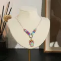 Kleurrijke klei kralen leuke cartoon uil hanger ketting voor kinderen dagelijkse mode. - Regenboog Uil (Stijl 9)