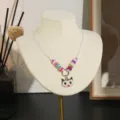 Leuke cartoon kat hanger ketting met kleurrijke kleikralen en verstelbaar koord voor kinderen. - Kat (Stijl 12)