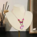 Kinderen schattige kleurrijke eenhoorn klei kralen ketting verstelbaar roze koord - Regenboog Eenhoorn (Stijl 14)