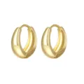 Dikke gouden oorringen voor vrouwen minimalistische geometrische gladde koperen oorbellen - Diameter 25mm / Stijl 4 Goud