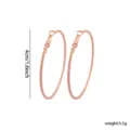 Roségoud getextureerde grote creolen oorbellen, 4cm diameter stijlvolle dames sieraden. - 4cm Size / Roségoud