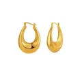 Prachtige 18K vergulde dikke C-vormige créoles oorbellen voor dames, minimalistische vintage stijl. - Oorbellen 2 / Goud