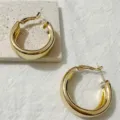 Chique gouden dikke creolen voor dames, trendy minimalistische metalen cirkel sieraden. - Stijl 3 Goud