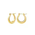 Gouden dikke oorbellen creolen, stijlvol minimalistisch C-vormig hol design voor dames. - Oorbellen 6 / Goud