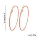 Roségoud getextureerde grote creolen 6cm opvallende oorbellen voor dames mode - 6cm Grootte / Roségoud