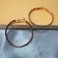 Roségouden creolen met sprankelende strass-steentjes, elegante grote oorkringen voor vrouwen. - 5cm / Roségoud