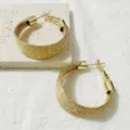 Vergulde brede geweven oorbellen stijlvolle metalen mode sieraden voor dames dagelijkse kleding - Stijl 2 Goud
