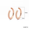 Stijlvolle gouden vergulde dikke creolen oorbellen voor vrouwen 925 zilveren naald 35mm nieuw - 35*5mm / Roségoud
