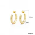 Vergulde messing dikke creool oorbellen voor dames, elegante gouden sieraden 25mm - 25*5mm / Goud
