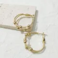 Gouden meerlaagse creolen met kleine kraaltjes, trendy Europese stijl mode sieraden. - Stijl 6 Goud