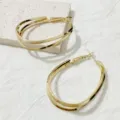 Gouden dubbele creolen oorbellen, stijlvol minimalistisch design, chique sieraden voor dagelijks. - Oorbellen maat 8 goud