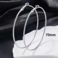 Grote Zilveren Roestvrijstalen 70mm Creolen Oorringen voor Dames Minimalistische Sieraden - 70mm / Staal Kleur