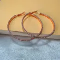 Roségoud Strass Creolen, Grote Ronde Statement Oorkringen voor Dames Mode Sieraden - 6cm / Roségoud
