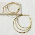 Gouden multilayer creolen oorbellen, chic geometrisch ontwerp voor dagelijks gebruik. - Oorbellen 11 mm in goud
