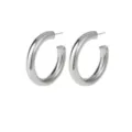 Minimalistische dikke zilverkleurige oorbellen creolen voor vrouwen, chique gladde metalen sieraden. - Stijl 3 Zilver