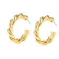 Gouden gedraaide creolen oorbellen minimalistische geometrische koperen oorbellen voor vrouwen - Diameter 25mm / Stijl 1 Goud