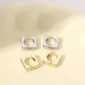 Gouden zilveren vierkante kleine oorringen minimalistische geometrische creolen voor vrouwen - Vierkante Geometrische Oorsluiting (Nr. 7)