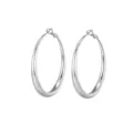 Zilveren dikke creolen voor dames, moderne minimalistische gladde oorbellen mode sieraden. - 60mm / Witgoud