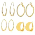 Gouden oorringen set oorbellen waterdruppel strass geometrische mode sieraden vrouwen - 4 Paar Set (Stijl 4) / Goud
