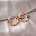 Klassieke roségouden 30mm C-vormige oorringen voor dames, minimalistisch hol ontwerp. - 30mm / Roségoud