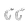 Zilveren dikke C-vormige oorringen voor dames, moderne minimalistische geometrische sieraden. - Stijl 6 Zilver